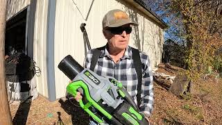 EGO leaf blower with gutter attachment