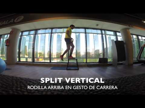 physical education Personal Running. SPLIT vertical con rodilla arriba