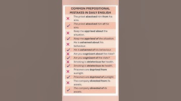 Common Prepositional Mistakes. English Grammar. English Lesson. Learn English. Prepositions. English