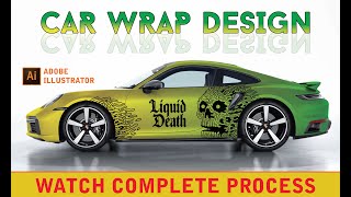 How to make car wrap design in Adobe illustrator | Decal Design, Car wrap design tutorial screenshot 4