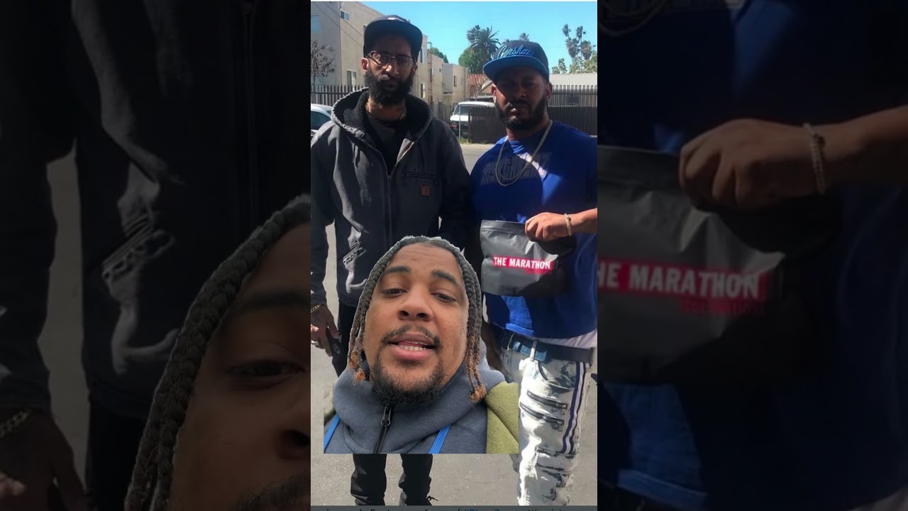 Roccstar2800 from West blvd crip smut free tv almost whooped by black Sam nipsey bro burger opening