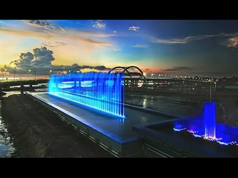 Beautiful Water Fountains Bridge Kenjeran Surabaya Indonesia Youtube