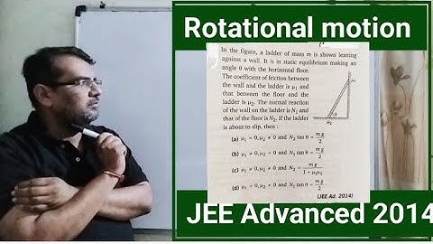 In the figure,a ladder of mass m is shown leaning against a wall.It is in static equilibrium making