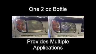 Treating and restoring hazy, cloudy, faded, yellow and dull headlights with L&#39;Oxide