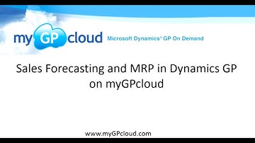 Sales Forecasting and MRP in Dynamics GP on myGPcloud
