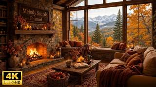 Warm Fall Cain Ambience with Soft Piano - Relaxing Background Music & Fireplace Crackles for Sleep screenshot 4