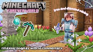 mining for diamonds in my cozy forever world | relaxing minecraft longplay 🌿