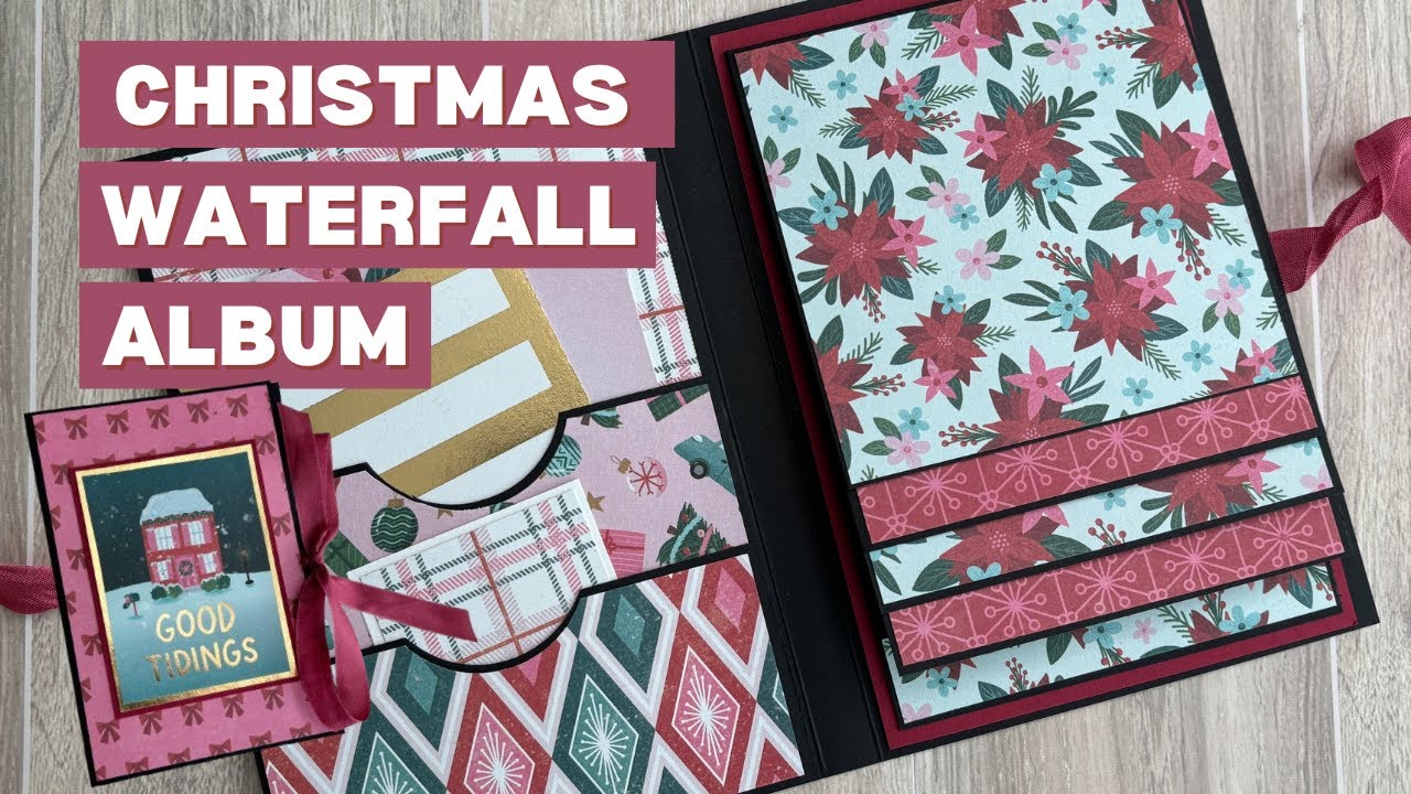 Урок по созданию праздничного альбома в виде водопада 🎁 Карманы, слои и праздничный эффект перели...