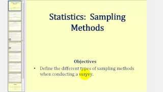 Statistics: Sampling Methods
