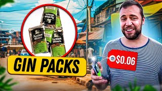 Trying $0.06 gin packs on the streets of Lagos, Nigeria