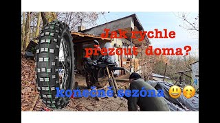 Jak rychle přehodit pneu na motorce aneb konečně sezóna začíná  😀 a drobet poježdění 😆