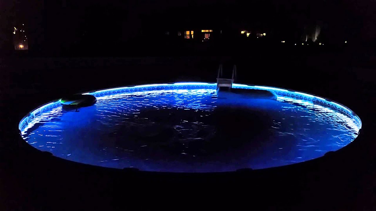 Above ground color changing pool lights - YouTube