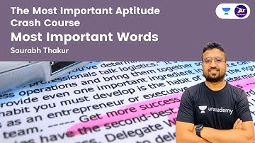 The Most important Gate Aptitude Crash Course I Most Important Words | By Saurabh Thakur