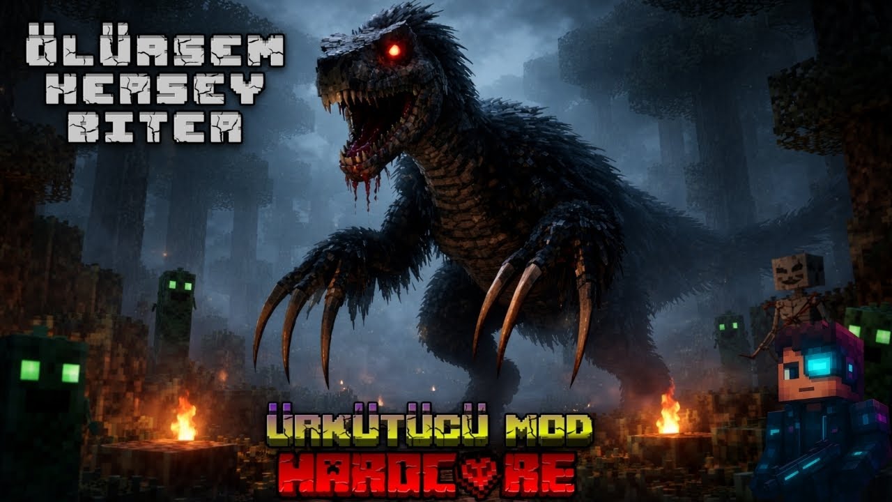 BU MODDA ÜRKÜTÜCÜ DİNAZORLAR NEDEN GECE ÇIKIYOR | MINECRAFT HORROR MOD!!!