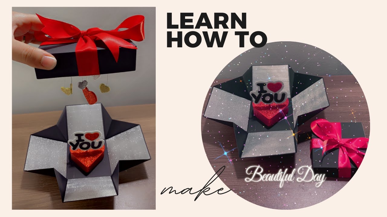 DIY Explosion Box for Valentine’s Day يلا نعمل سوا بوكس للفلانتين 😉 ...
