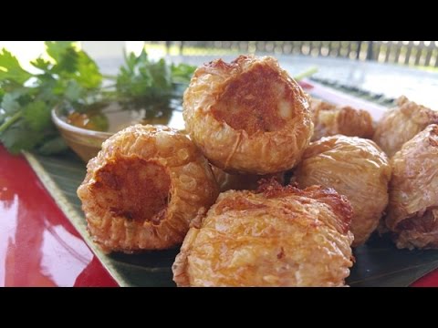 หอยจ๊อปู (Hoi Jo) Deep Fried Crab Meat Roll - Youtube