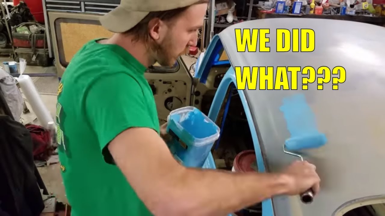 Day #23 - 71 VW Beetle - DIY $50 Paint Job w/t a Roller! classic restoration  giveaway