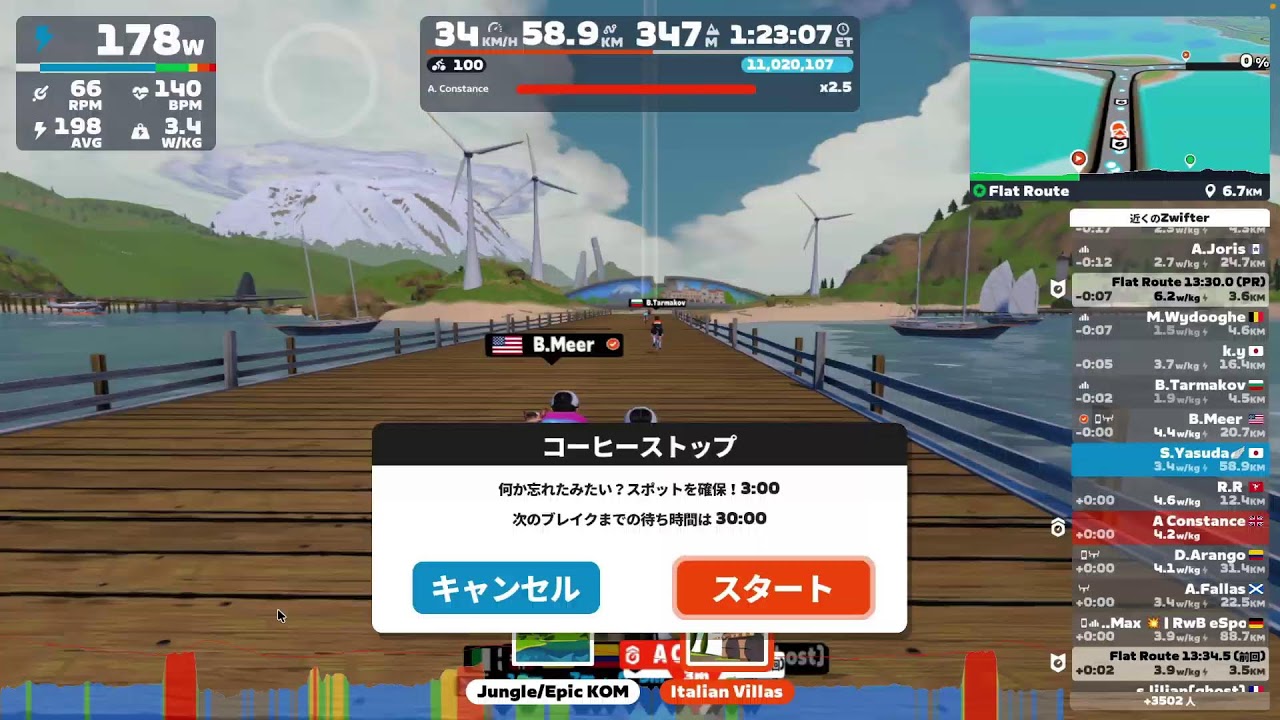 Zwift ペーサー練