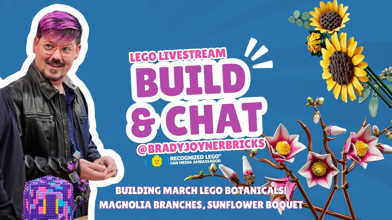 Building New LEGO Floral sets LIVE! Livestream Build + Chat with BradyJoynerBricks!