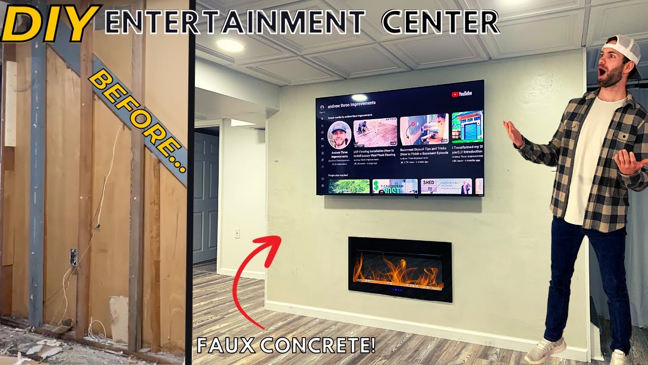 DIY Entertainment Center Wall Electric Fireplace Wall Mounted TV Diy entertainment center wall electric fireplace wall mounted tv