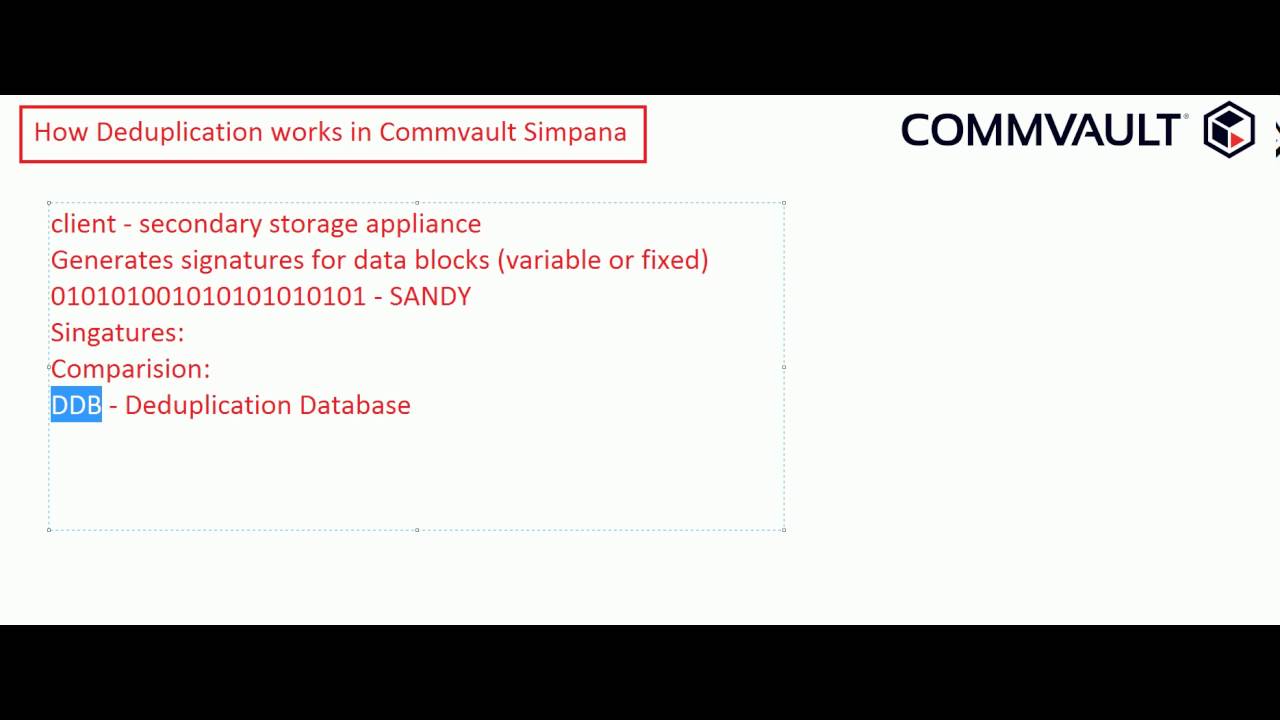How Deduplication works in Commvault Simpana? YouTube