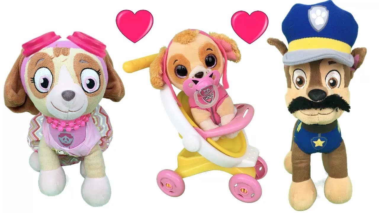 Paw patrol bebes en español: Skye y Chase con carro.Nuevo capitulo 2018.Videos patrulla canina