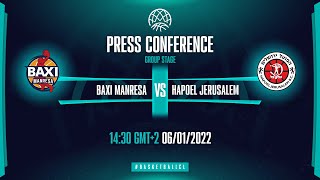 BAXI Manresa v Hapoel Jerusalem - Press Conference | Basketball Champions League 2021