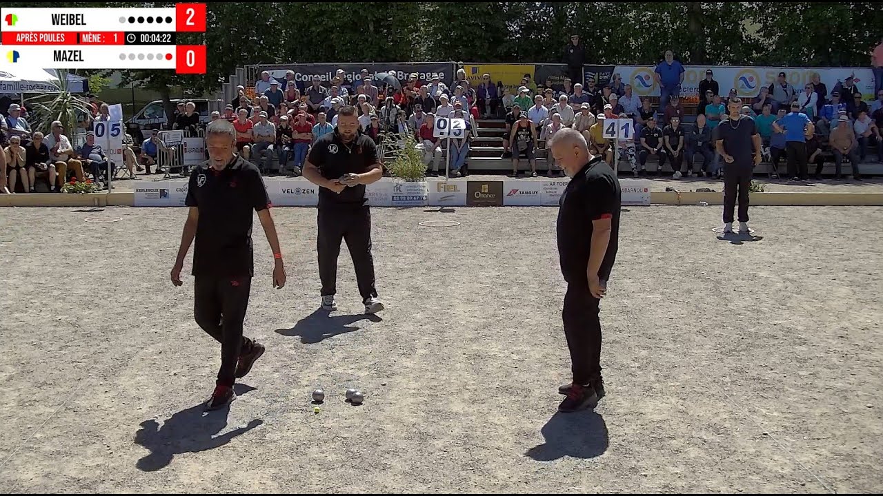 Miniature : Après poules WEIBEL vs MAZEL : 1e National à pétanque de Ploudalmézeau (Finistère) 21-22 Mai 2022