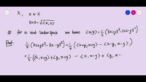 Functional Analysis Module III Class 5 A Inner Product In terms of Norms on Real Inner product space