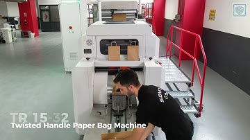 TR 15-32 Twisted Handle Paper Bag Machine! 100%TURKIYE / BURGU SAPLI KAĞIT ÇANTA MAKİNESİ FULL SERVO