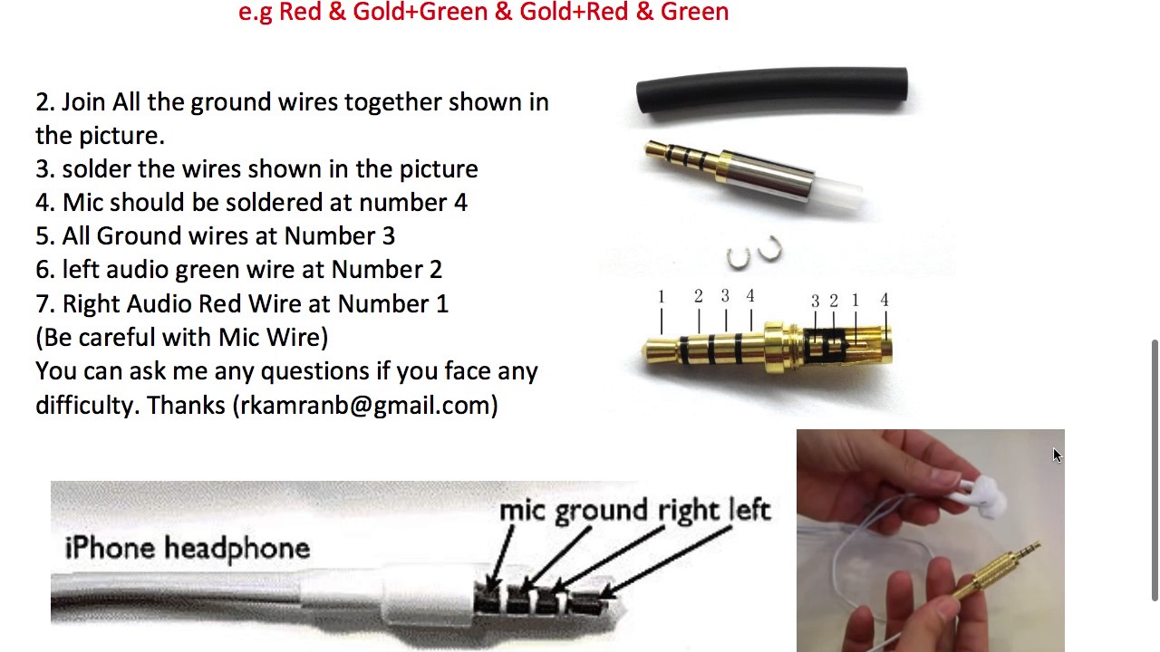 Iphone Headphones Repairing - YouTube iphone earbud with mic wiring 