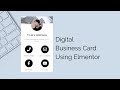 Digital Business Card Elementor Free & Pro 2021 [FULL TUTORIAL]