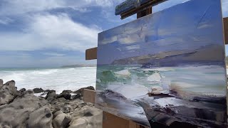 Back Out Plein Air! RUGGED Coastal SEASCAPE Oil Painting!!!