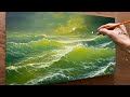 How To Draw Landscape Painting 64 Draw Waves On The Sea Acrylic Painting A Lu Art