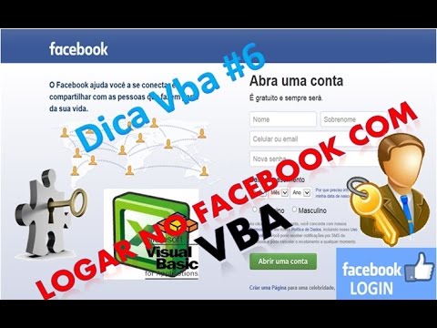 Como Logar no Facebook com VBA if then excel vba