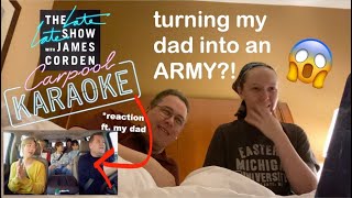 Reacting to BTS Carpool Karaoke! (ft. my dad)