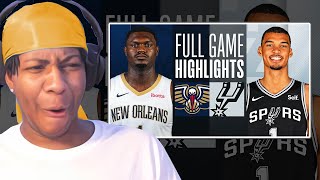 ZION VS WEMBY! Lvgit Reacts To PELICANS at SPURS | FULL GAME HIGHLIGHTS | February 2, 2024