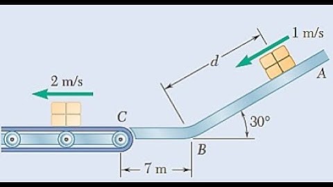 Packages are thrown down an incline at 𝐴 with a velocity of 1 𝑚/𝑠.     #dynamics
