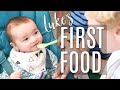 Baby Luke's First Solid Food!