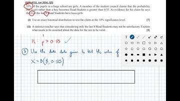 Binomial Hypothesis Testing  Using Significance Level (Right Tail) [Yr1 Maths (Stats)]