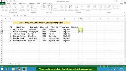 Chèn dòng trống xen kẽ mỗi dòng dữ liệu trong Excel