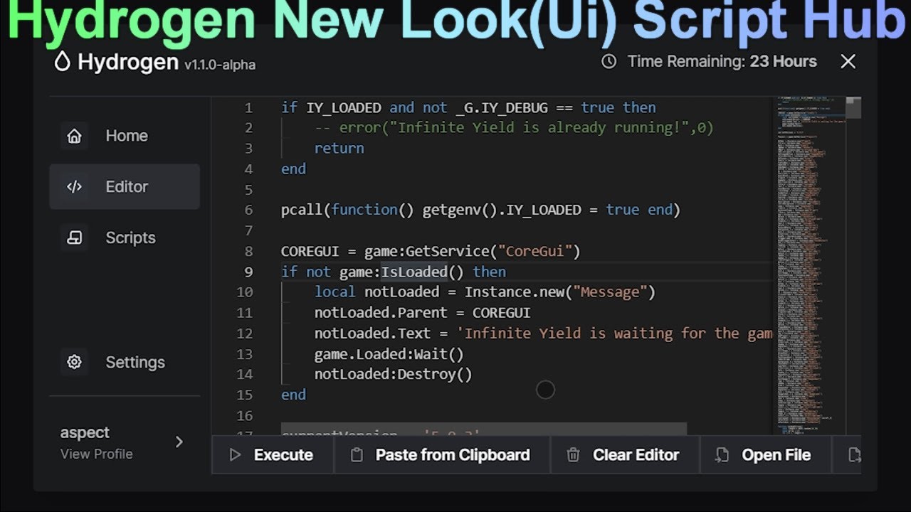 Hydrogen New Look(Ui) Script Hub and Editer | Better than Arceus X ...