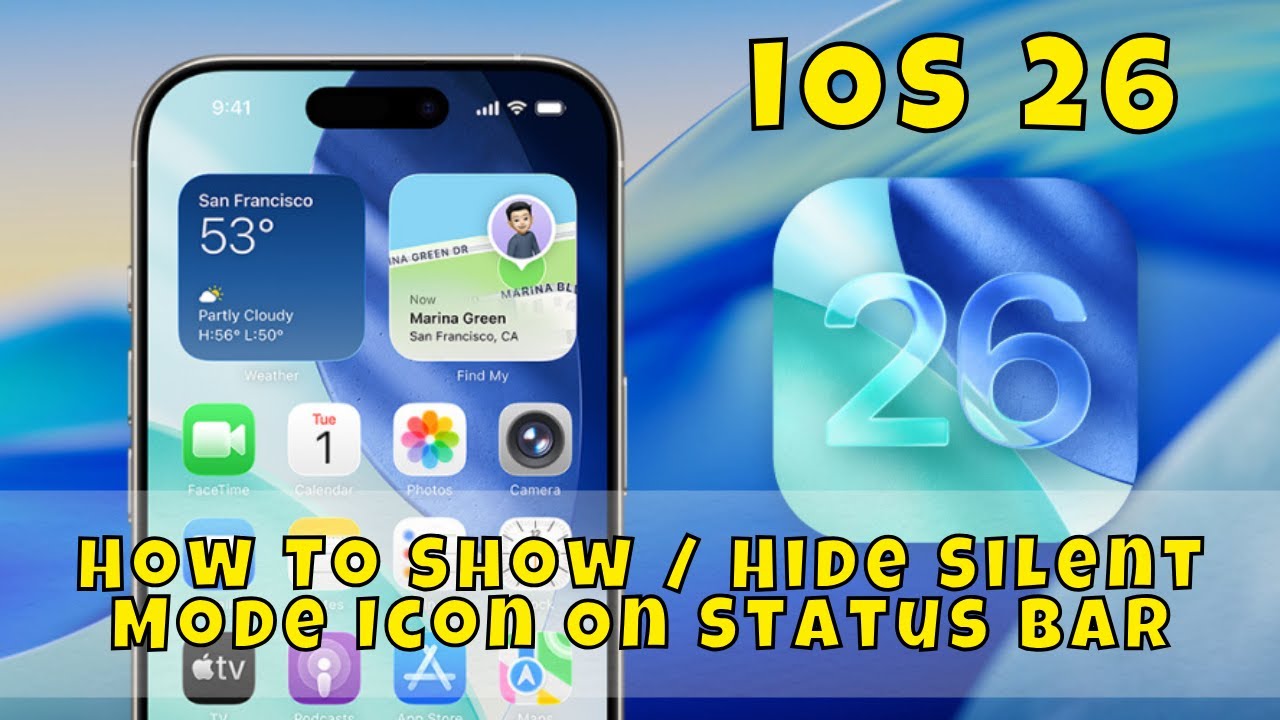 Slient Icon Ios How To Show / Hide Silent Mode Icon On Status Bar On iOS 26 - YouTube