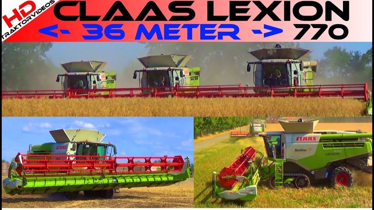 3x Claas Lexion 770 @ Vario 1230 молотильный масличный рапс