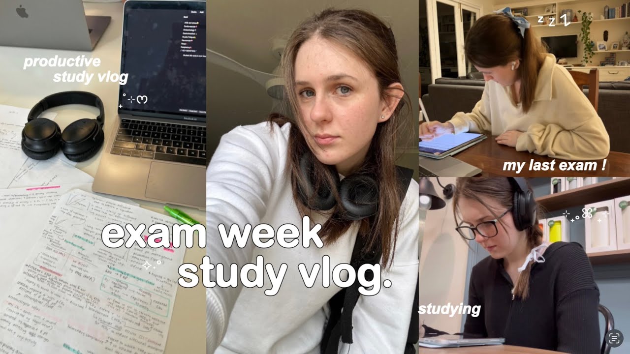 STUDY VLOG 🎧 my last final exam, studying at home, productive