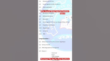 M.Sc. Previous Botany Paper-6  Important Questions Download The App