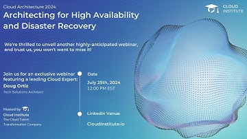 Architecting for High Availability & Disaster Recovery