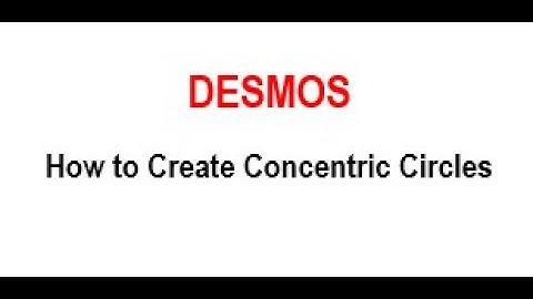 Desmos: How to Create Concentric Circles