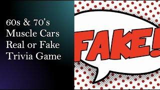 60s & 70s Muscle Car Trivia Game - Real or Fake!  Which Muscle Car does not exist?!? screenshot 5