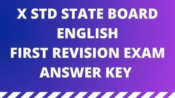 X std English First Revision Exam Answer key